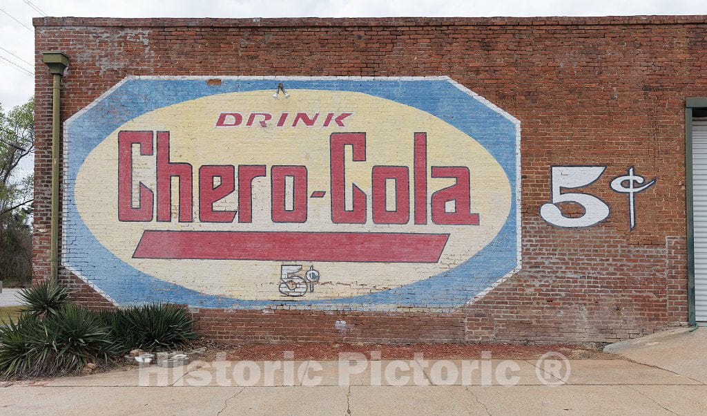 Photo - Billboard for Chero-Cola, a Long-Defunct Soft-Drink Brand, in Louisville, a Town in Northeastern Georgia- Fine Art Photo Reporduction