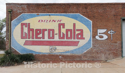 Photo - Billboard for Chero-Cola, a Long-Defunct Soft-Drink Brand, in Louisville, a Town in Northeastern Georgia- Fine Art Photo Reporduction