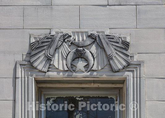 Photo- Detail of The Vacant, Egyptian-Motif Al-Sihah Shrine Temple in Macon, Georgia 1 Fine Art Photo Reproduction