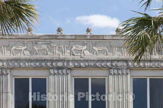 Photo- Detail of The Vacant, Egyptian-Motif Al-Sihah Shrine Temple in Macon, Georgia 2 Fine Art Photo Reproduction