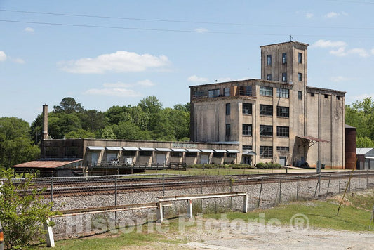 Photo - The closed Juliette Milling Company plant became the Old Mill Motorcycle Museum in Juliette, a small town in Monroe County, Georgia- Fine Art Photo Reporduction