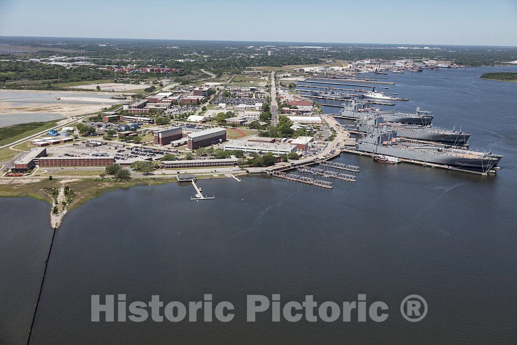 Photo- Aerial View of The Charleston Naval Complex in Charleston, South Carolina. Once a U.S 1 Fine Art Photo Reproduction