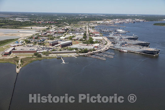 Photo- Aerial View of The Charleston Naval Complex in Charleston, South Carolina. Once a U.S 1 Fine Art Photo Reproduction
