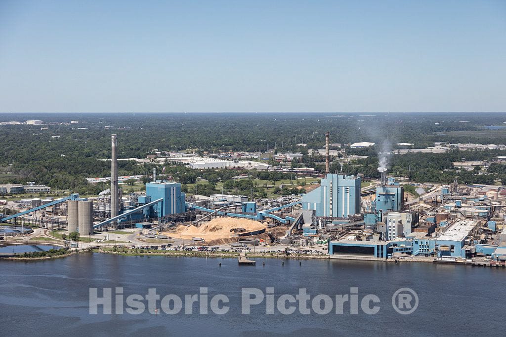 Photo- Aerial View of an Industrial Waterfront Area in Charleston, South Carolina 1 Fine Art Photo Reproduction