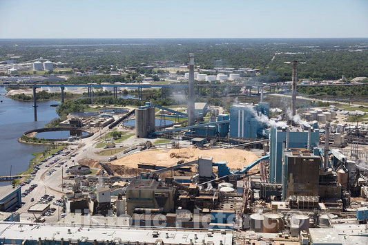Photo- Aerial View of an Industrial Waterfront Area in Charleston, South Carolina 2 Fine Art Photo Reproduction