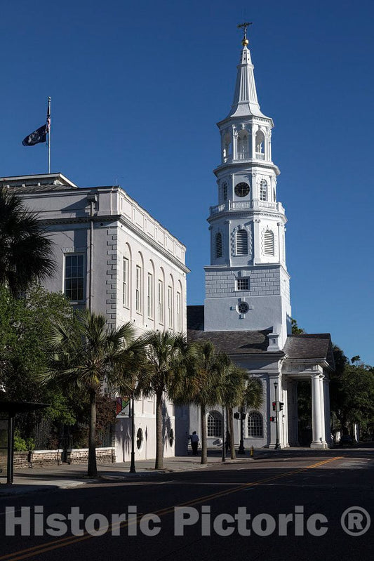 Photo - St. Michael's Church is a Historic Church and The Oldest Surviving Religious Structure in Charleston- Fine Art Photo Reporduction