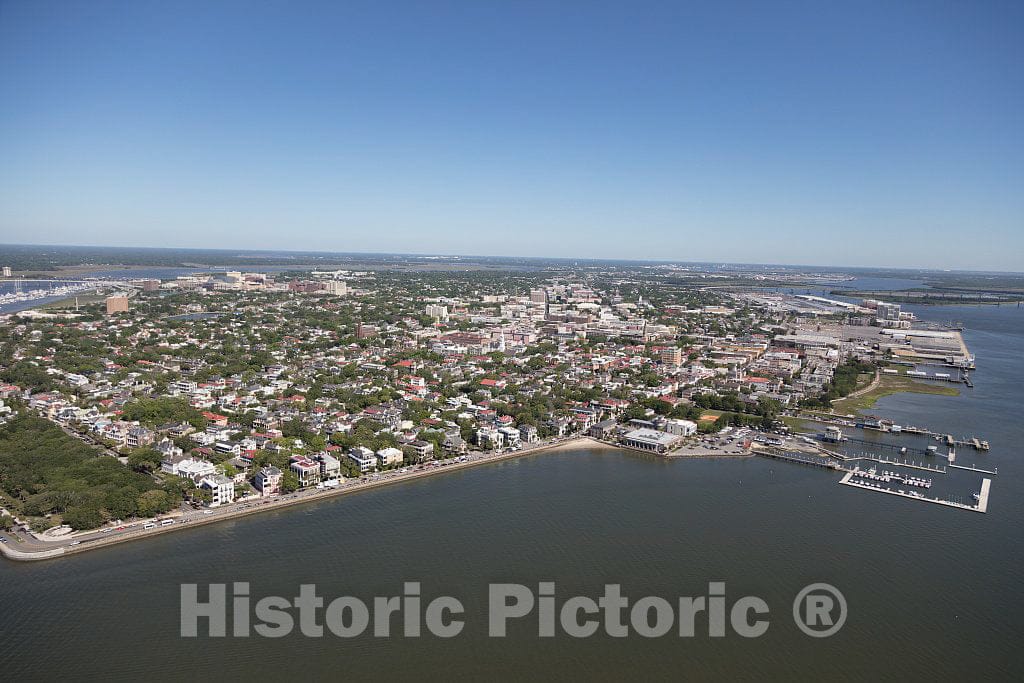 Photo- Aerial view of the Charleston Peninsula in Charleston, South Carolina 2 Fine Art Photo Reproduction