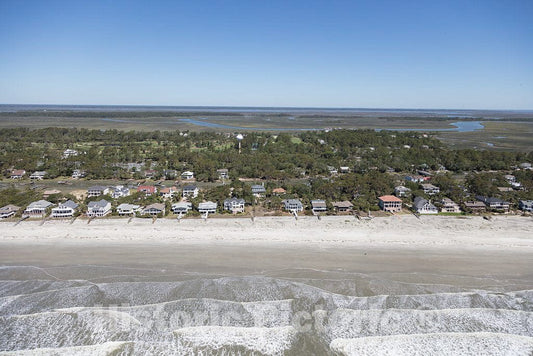 Photo- Aerial View of Beach Homes Along The Atlantic Ocean Coast on Fripp Island in Beaufort County, South Carolina 2 Fine Art Photo Reproduction
