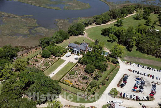 Photo- Aerial View of The House and Some of The Grounds of The Boone Hall Plantation in Mount Pleasant, South Carolina, North of Charleston 2 Fine Art Photo Reproduction
