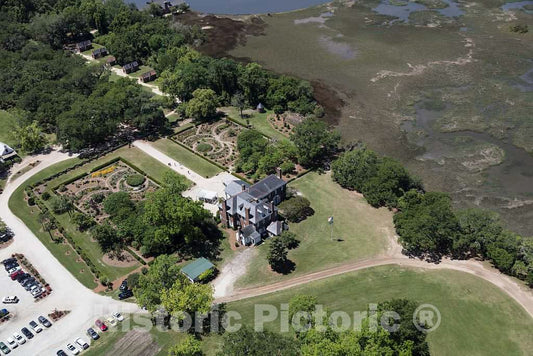 Photo- Aerial View of The House and Some of The Grounds of The Boone Hall Plantation in Mount Pleasant, South Carolina, North of Charleston 3 Fine Art Photo Reproduction