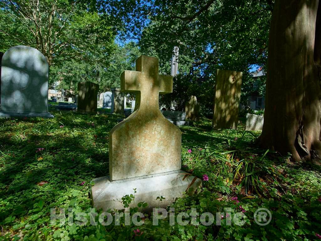 Photo - Cemetery at The Huguenot Church, Also Called The French Huguenot Church or The French Protestant Church, a Gothic Revival Church in Charleston, South Carolina