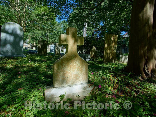 Photo - Cemetery at The Huguenot Church, Also Called The French Huguenot Church or The French Protestant Church, a Gothic Revival Church in Charleston, South Carolina