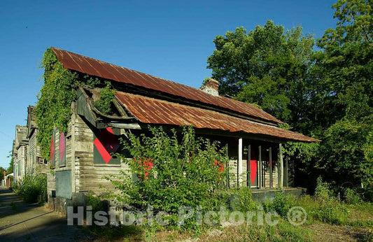 Photo- Charleston, South Carolina's, public-housing authority owns these old, abandoned cabins, and it, or somebody, gave them a touch of art and color 2 Fine Art Photo Reproduction