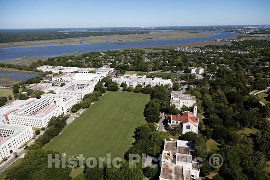 Photo- Aerial View of a Portion of The Citadel Military Academy in Charleston, South Carolina 1 Fine Art Photo Reproduction