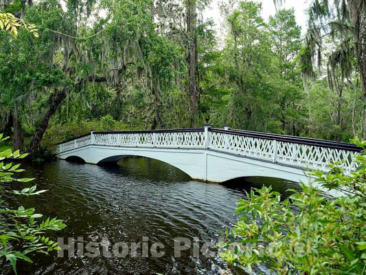 Photo- Footbridge on The Grounds of The Magnolia House and Gardens Plantation site in North Charleston, South Carolina 1 Fine Art Photo Reproduction
