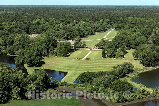 Photo- Aerial view of the grounds at Middleton Place, a historic plantation in Dorchester County, South Carolina, near Charleston 2 Fine Art Photo Reproduction