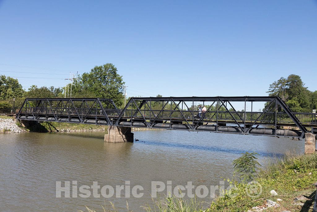 Photo - Railway Bridge Across The Historic Columbia Canal at Riverfront Park in Downtown Columbia- Fine Art Photo Reporduction