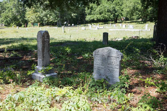 Photo- Headstones at The Historic Aiken Colored Cemetery, Since 1988 Called Pine Lawn Memorial Gardens, in Aiken, South Carolina 1 Fine Art Photo Reproduction