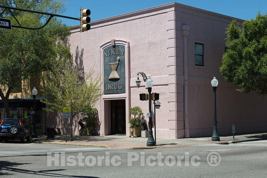 Photo - Aiken Drug, a Medical Retail Store in Aiken, South Carolina, operates Out of a Classic Building- Fine Art Photo Reporduction