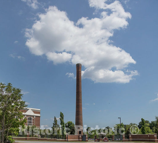 Photo - A 278-foot Smokestack, a remnant of The demolished Spartan Textile Mills, in Spartanburg, South Carolina- Fine Art Photo Reporduction