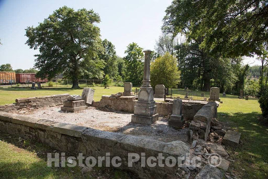 Photo- Crude Mausoleum at The Tiny, 19th-Century Vintage Magnolia Cemetery in Spartanburg, South Carolina 2 Fine Art Photo Reproduction