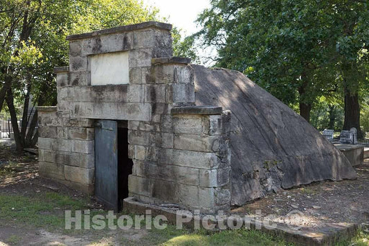 Photo- Crude Mausoleum at The Tiny, 19th-Century Vintage Magnolia Cemetery in Spartanburg, South Carolina 3 Fine Art Photo Reproduction
