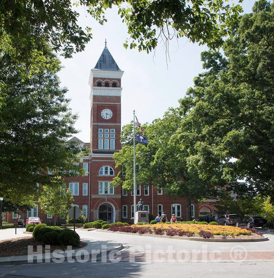 Photo - View of Tillman Hall, The Landmark Old Man Building and Clock Tower on The Campus of Clemson University in Clemson, South Carolina- Fine Art Photo Reporduction