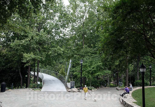 Photo- Entrance to The Liberty Pedestrian Bridge at Falls Park on The Reedy River in Greenville, South Carolina 1 Fine Art Photo Reproduction