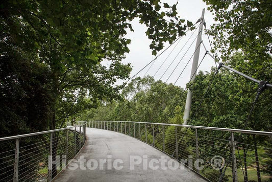 Photo- Entrance to The Liberty Pedestrian Bridge at Falls Park on The Reedy River in Greenville, South Carolina 2 Fine Art Photo Reproduction