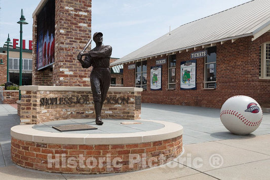 Photo- Statue of Baseball Legend Shoeless Joe Jackson Outside Fluor Field, a Minor-League Baseball Park in Greenville, South Carolina 2 Fine Art Photo Reproduction