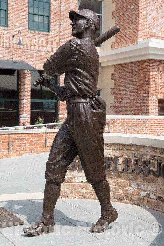 Photo- Statue of Baseball Legend Shoeless Joe Jackson Outside Fluor Field, a Minor-League Baseball Park in Greenville, South Carolina 1 Fine Art Photo Reproduction