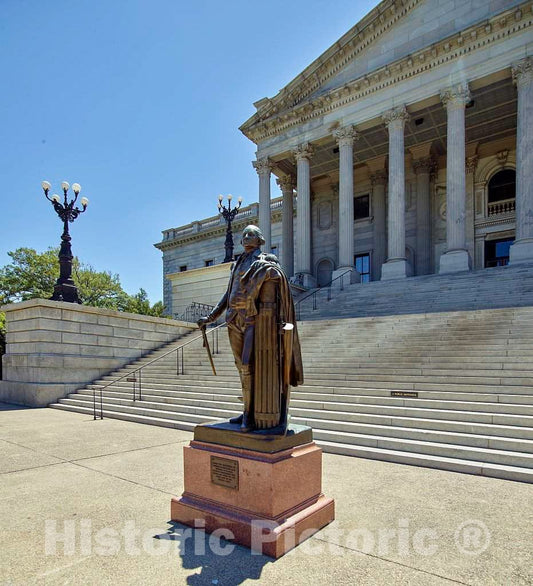 Photo - Bronze Statue of America's First President, George Washington, in Front of The South Carolina Capitol, Known Locally as The State House, in Columbia