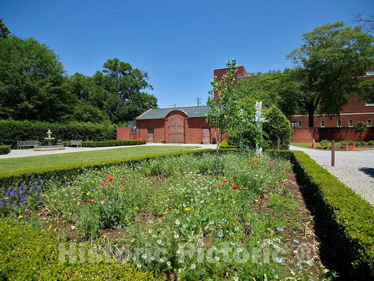 Photo - Garden and Carriage House at The Mansion Known as The Robert Mills House in Columbia, The Capital City of South Carolina- Fine Art Photo Reporduction