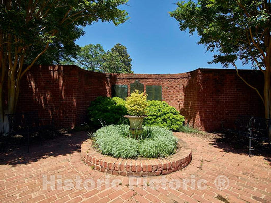 Photo - Patio at The Mansion Known as The Robert Mills House in Columbia, The Capital City of South Carolina- Fine Art Photo Reporduction