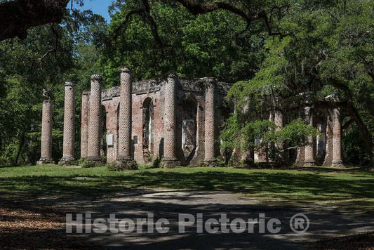 Photo- The Old Sheldon Church Ruins, a Historic site in Beaufort County, South Carolina 1 Fine Art Photo Reproduction