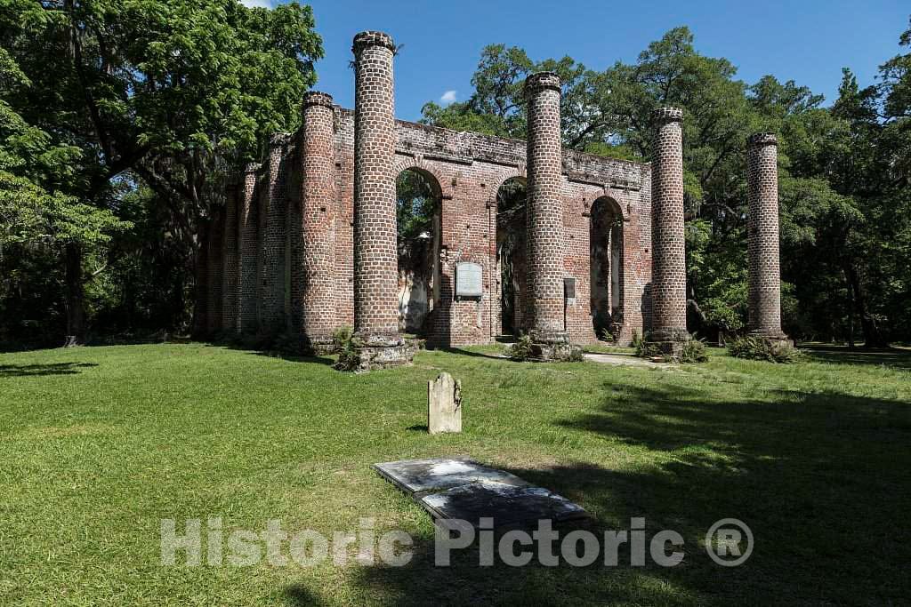 Photo- The Old Sheldon Church Ruins, a Historic site in Beaufort County, South Carolina 3 Fine Art Photo Reproduction