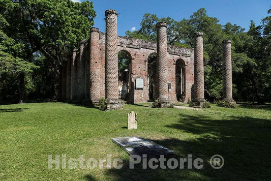 Photo- The Old Sheldon Church Ruins, a Historic site in Beaufort County, South Carolina 3 Fine Art Photo Reproduction