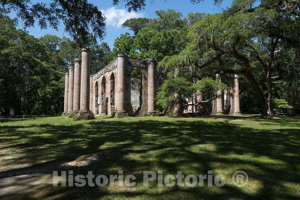 Photo- The Old Sheldon Church Ruins, a Historic site in Beaufort County, South Carolina 4 Fine Art Photo Reproduction