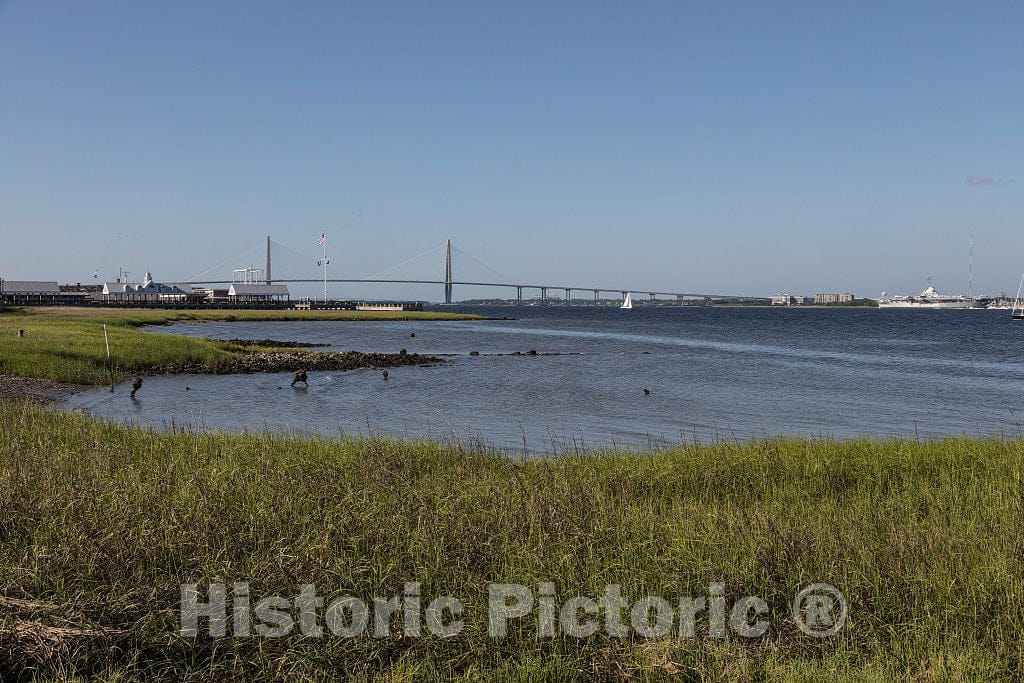 Photo - Distant View of The Arthur Ravenel Jr. Bridge from The Harbor in Charleston, South Carolina- Fine Art Photo Reporduction