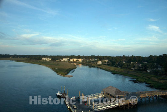 Photo - Aerial view of the Harbor River in Hilton Head Island, South Carolina, much of which is private and gated- Fine Art Photo Reporduction