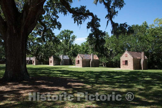 Photo - Row of Slave, Later sharecropper, Cottages at Boone Hall Plantation and Gardens in Mount Pleasant, South Carolina- Fine Art Photo Reporduction