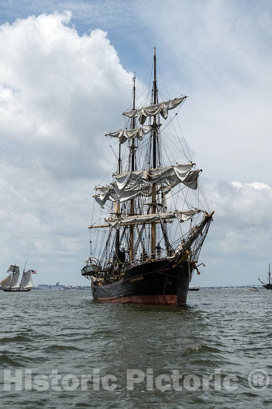 Photo- The Barque Picton Castle, one of The Ships Passing by in Charleston Harbor at Tall Ships Charleston, a Festival That Included The Parade of Classic Sailing Ships 1