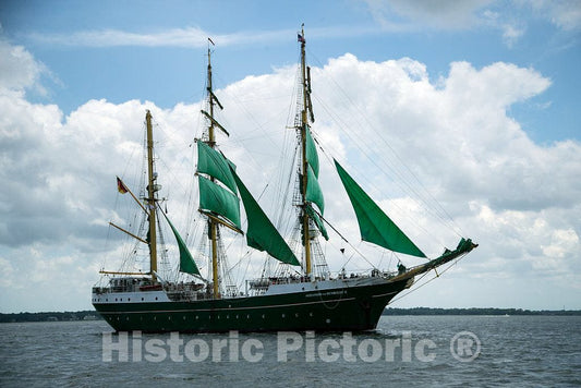 Photograph - The barque Alexander Von Humboldt II, one of the ships passing by in Charleston Harbor at Tall Ships Charleston, a festival that included the parade of classic sailing ships 1