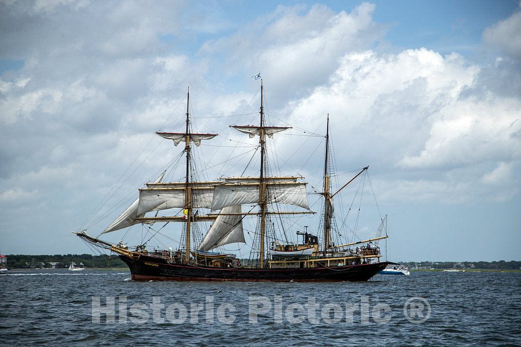 Photo- The Barque Picton Castle, one of The Ships Passing by in Charleston Harbor at Tall Ships Charleston, a Festival That Included The Parade of Classic Sailing Ships 3