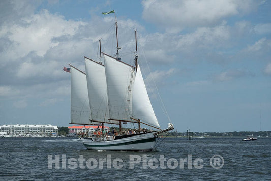 Photograph - One of the ships passing by in Charleston Harbor at Tall Ships Charleston, a festival that included the parade of classic sailing ships, a wooden boat display, a"pirate camp 1