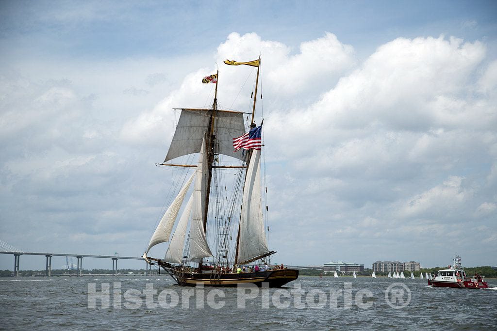 Photo- The Pride of Baltimore II, one of The Ships Passing by in Charleston Harbor at Tall Ships Charleston, a Festival That Included The Parade of Classic Sailing Ships 3