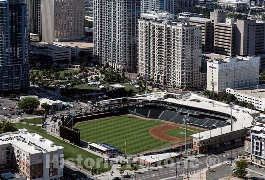 Photo - Aerial View of The BB&T Ballpark, Home of The Charlotte Knights Triple-A Minor-League Baseball Team in Downtown Charlotte, North Carolina- Fine Art Photo Reporduction