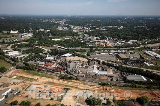 Photo - Aerial View of The Charlotte Pipe & Foundry Plant and Surrounding Industrial Area in Charlotte, North Carolina- Fine Art Photo Reporduction