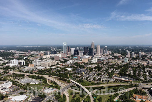 Photo- Aerial View of The Charlotte, North Carolina, Skyline 5 Fine Art Photo Reproduction