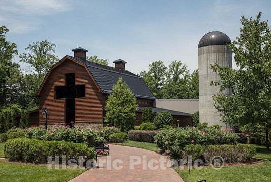 Photo- The Billy Graham Library in Charlotte, North Carolina, resembles a dairy barn much like the one that the famed Protestant evangelist grew up on 2 Fine Art Photo Reproduction